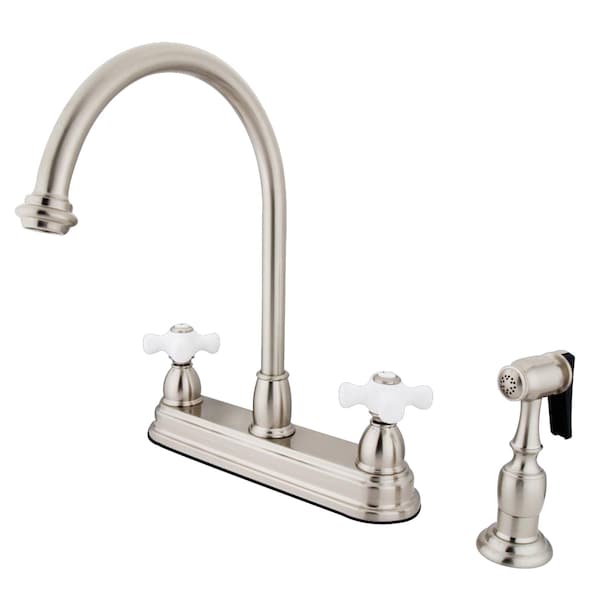 Restoration Centerset Kitchen Faucet, Brushed Nickel